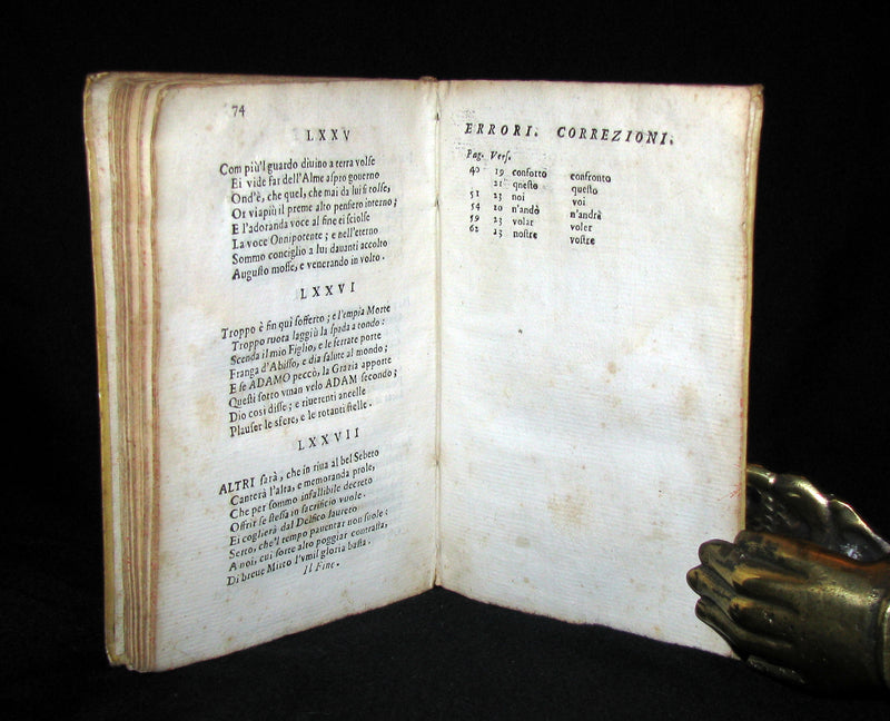 1691 First Ed. Scarce Italian Vellum Book - Del terrestre Paradiso di Bonedetto Menzini