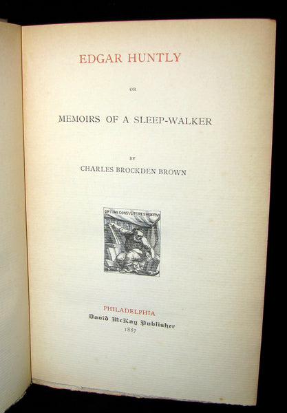 1887 Gothic Book - EDGAR HUNTLY OR THE SLEEP WALKER. #123/500 Limited Edition.