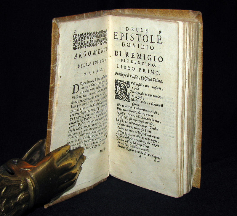 1599 Scarce Italian Vellum Book - EPISTOLE D'OVIDIO - Ovid's Letters
