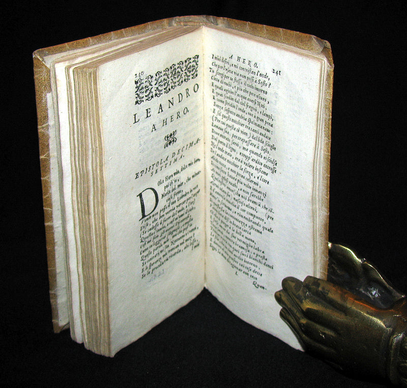 1599 Scarce Italian Vellum Book - EPISTOLE D'OVIDIO - Ovid's Letters