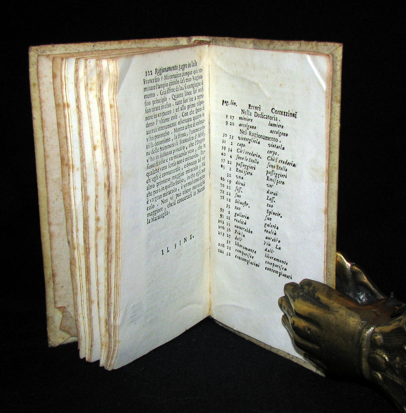 1680 Scarce Italian Vellum Jesuit Book - Panegyric on the Stigmata of St. Francis of Assisi