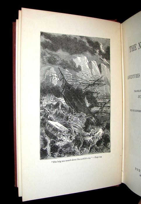 1874 Rare Book - Jules Verne - At The North Pole, or The Adventures of Captain Hatteras.