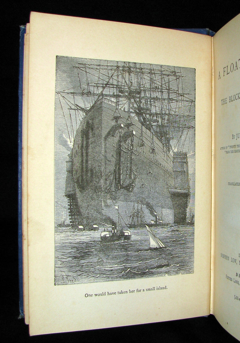 1895 Rare Edition of Jules Verne 's Book - A Floating City and the Blockade Runners