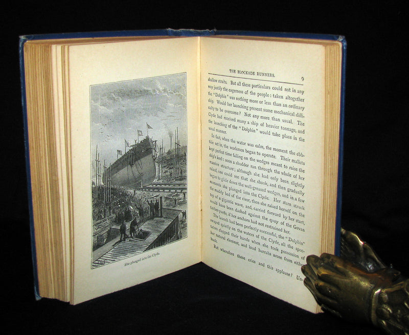 1895 Rare Edition of Jules Verne 's Book - A Floating City and the Blockade Runners