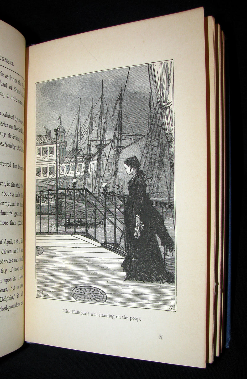 1895 Rare Edition of Jules Verne 's Book - A Floating City and the Blockade Runners