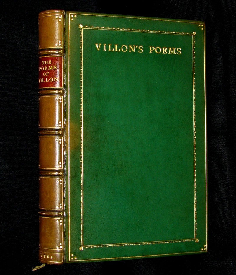1881 Rare Book - Middle Ages Poems of Francois Villon bound by Sangorski and Sutcliffe