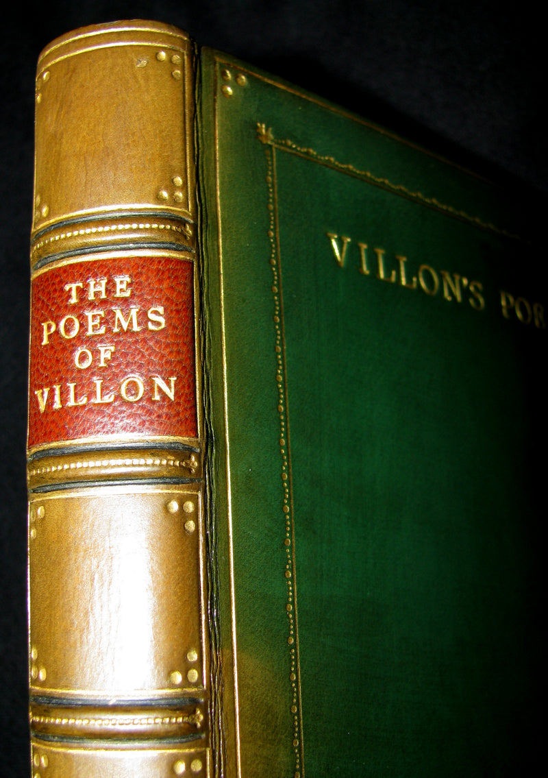 1881 Rare Book - Middle Ages Poems of Francois Villon bound by Sangorski and Sutcliffe