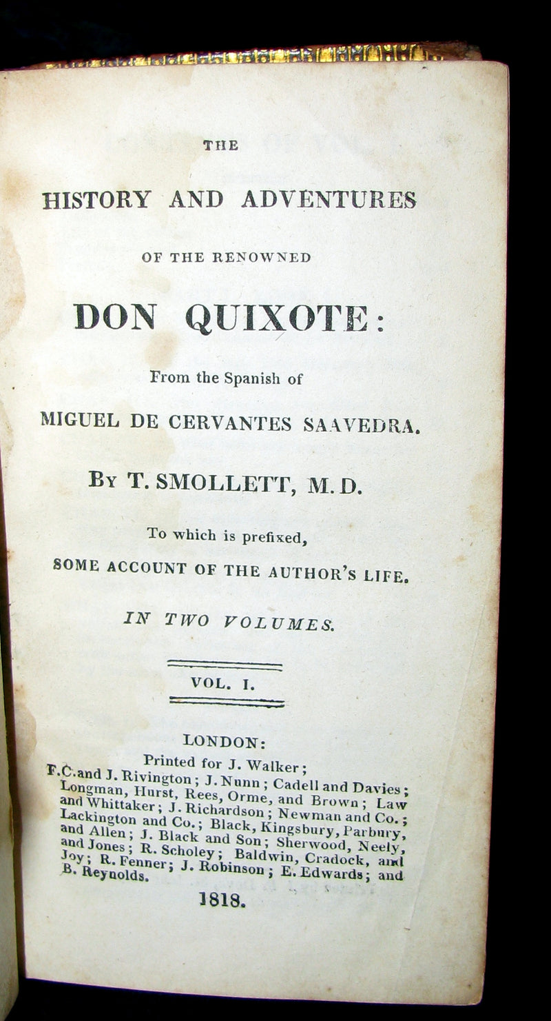 1818 Rare Book set ~ The History and Adventures of the Renowned Don Quixote (2 vols in slipcase)