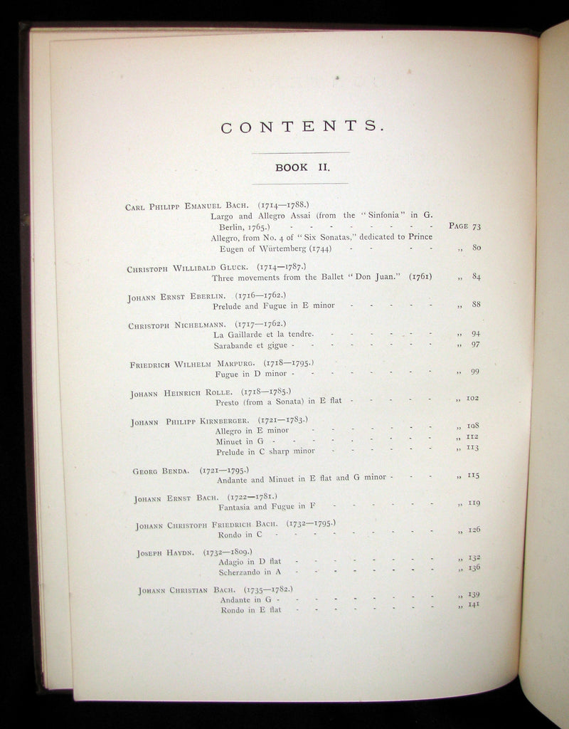 1880's Scarce Victorian Book - OLD GERMAN COMPOSERS FOR THE CLAVECIN (Pianoforte)