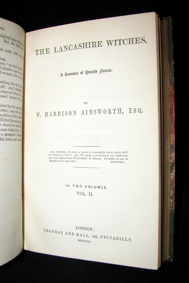 1851 Rare Early Edition - THE LANCASHIRE WITCHES. A Romance Of Pendle Forest.