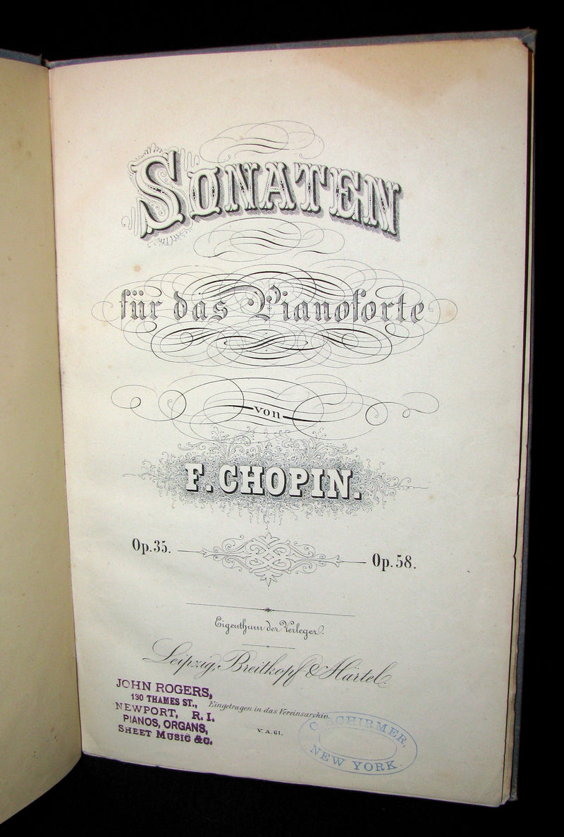 1878 Very Rare early edition of Frederick CHOPIN 's SONATAS - Opus 35 & Opus 58