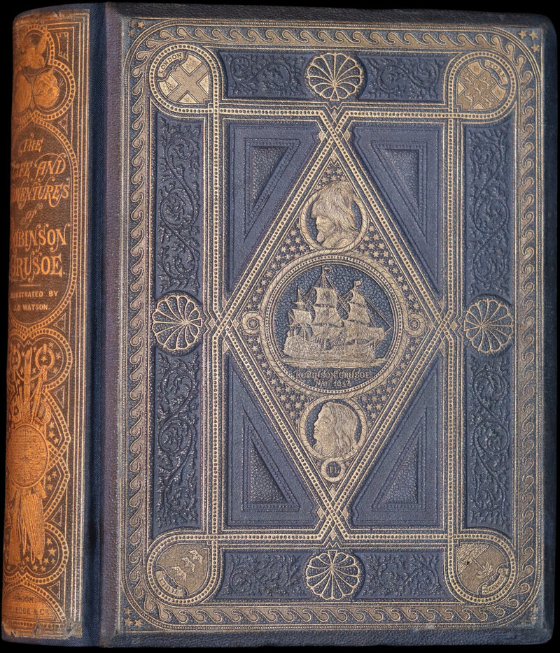 1864 Rare Book in a Beautiful Binding - THE LIFE and ADVENTURES OF ROBINSON CRUSOE.