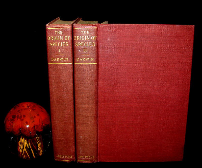 1898 Rare Book set - CHARLES DARWIN The ORIGIN OF SPECIES - Natural Selection.