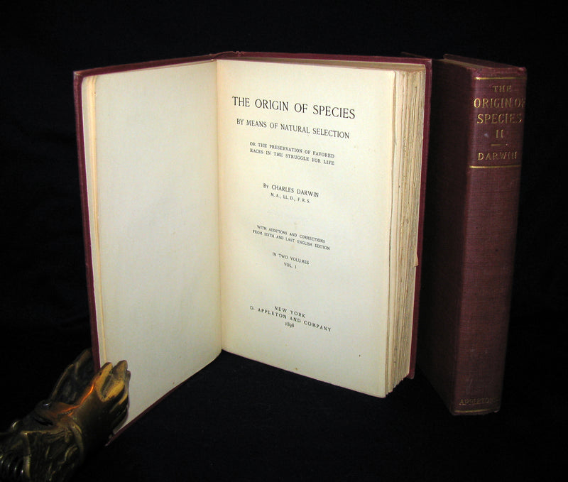 1898 Rare Book set - CHARLES DARWIN The ORIGIN OF SPECIES - Natural Selection.