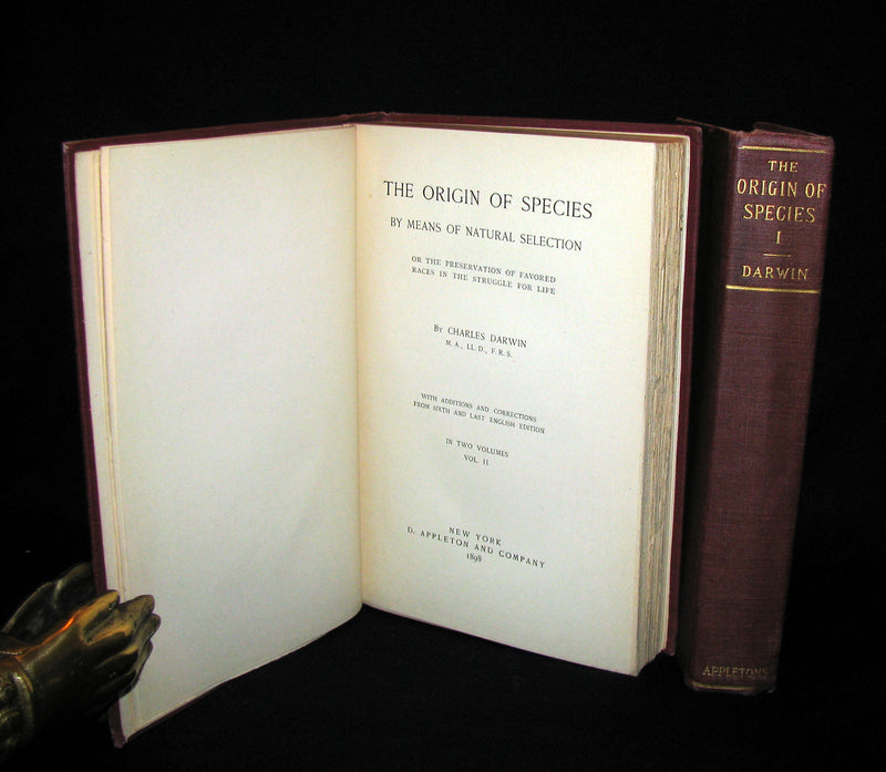 1898 Rare Book set - CHARLES DARWIN The ORIGIN OF SPECIES - Natural Selection.