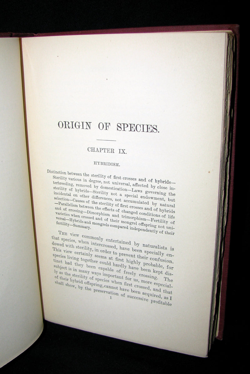 1898 Rare Book set - CHARLES DARWIN The ORIGIN OF SPECIES - Natural Selection.