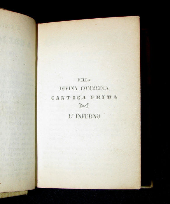 1840 Rare Miniature Italian Book - La Divina Commedia di DANTE ALIGHIERI