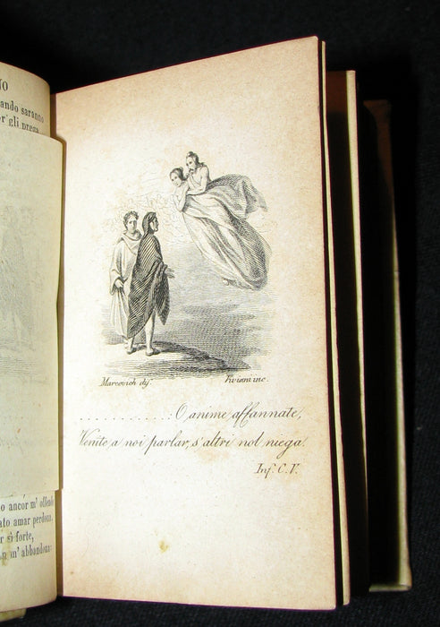 1840 Rare Miniature Italian Book - La Divina Commedia di DANTE ALIGHIERI