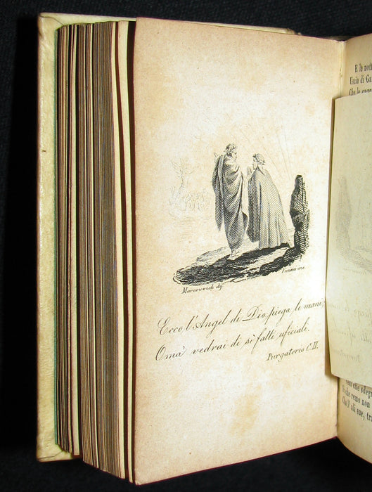 1840 Rare Miniature Italian Book - La Divina Commedia di DANTE ALIGHIERI