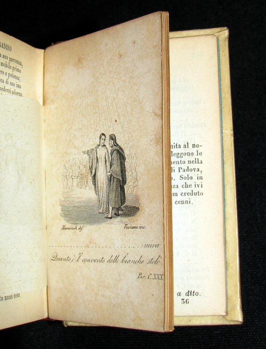 1840 Rare Miniature Italian Book - La Divina Commedia di DANTE ALIGHIERI