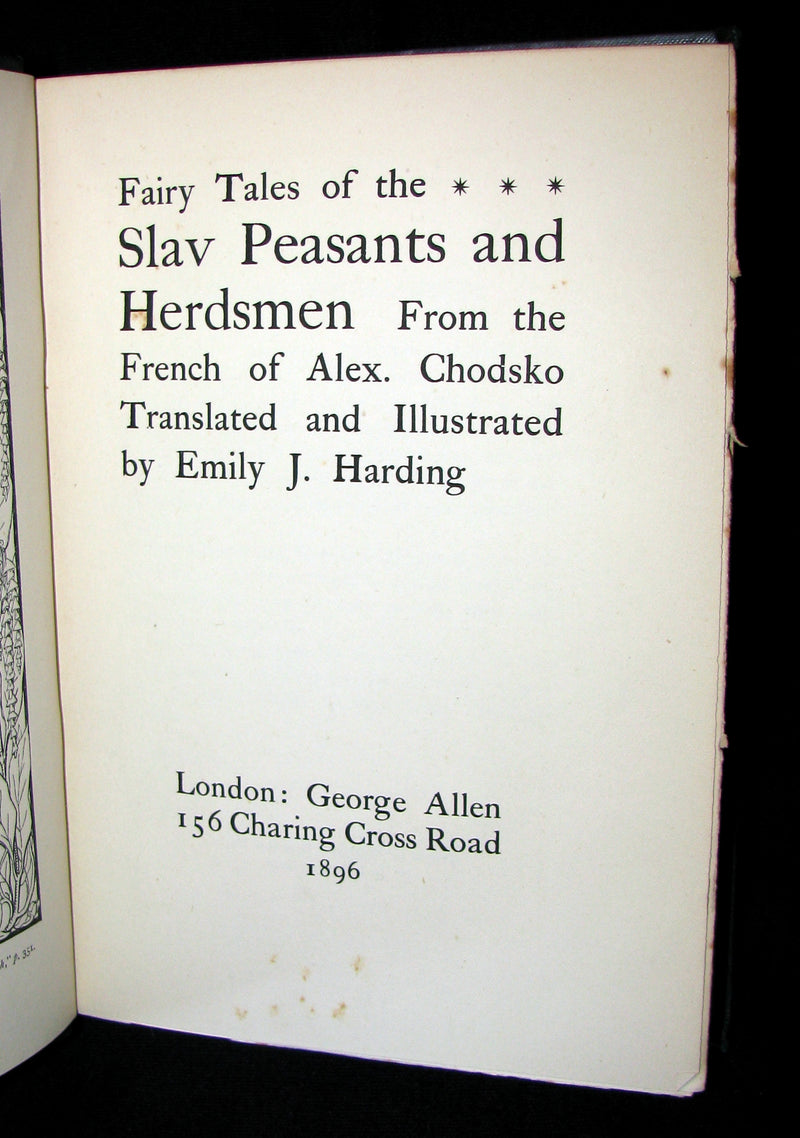 1896 Rare 1stED Book - Fairy Tales of the Slav Peasants & Herdsmen illustrated by E. Harding