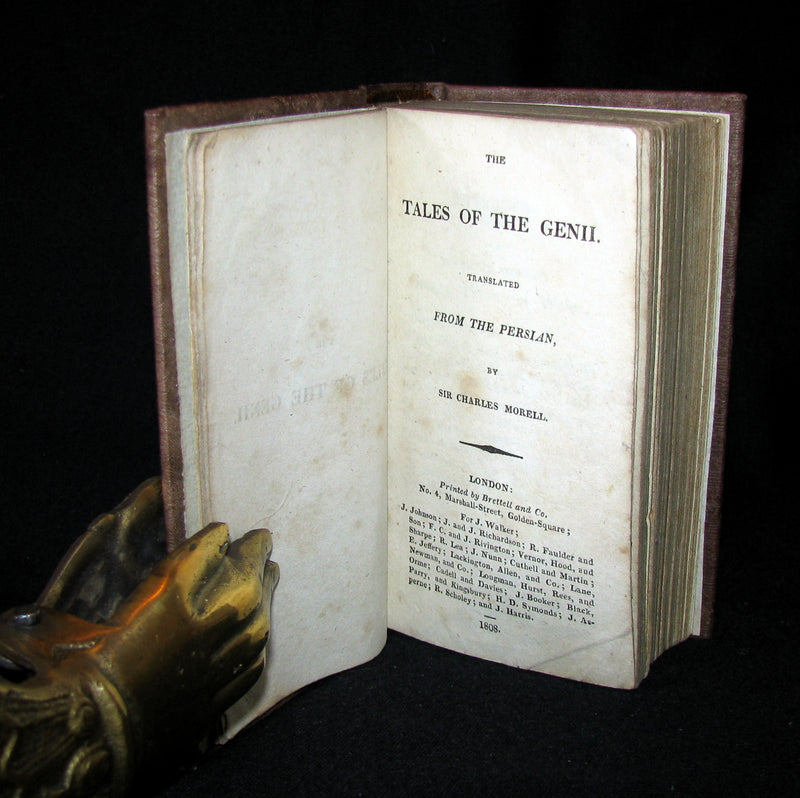 1808 Rare Book - The Tales of the Genii or the Delightful Lessons of Horam, The Son of Asmar