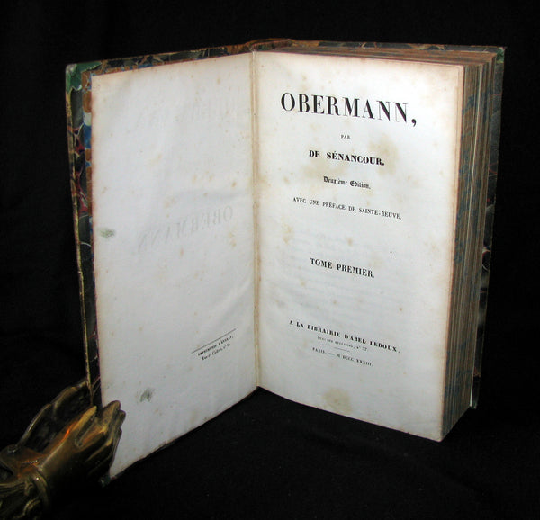 1833 Rare French early Romanticism Book - OBERMANN by Senancour - 2ndED