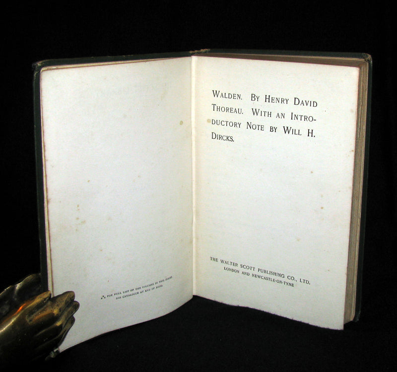 1886 Rare Victorian Book - WALDEN or, Life in the Woods by Henry David Thoreau