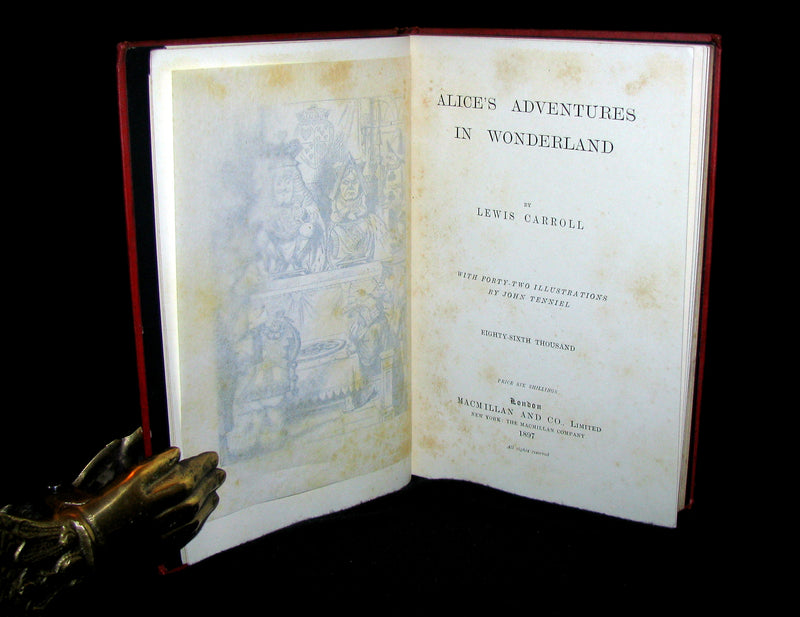 1897 Rare Victorian Book - Alice's Adventures in Wonderland by Lewis Carroll