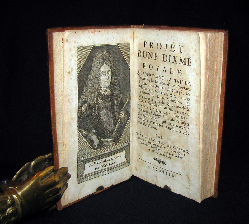1708 Scarce French Book - Projet d'une Dixme Royale by VAUBAN - Essay for a General Tax