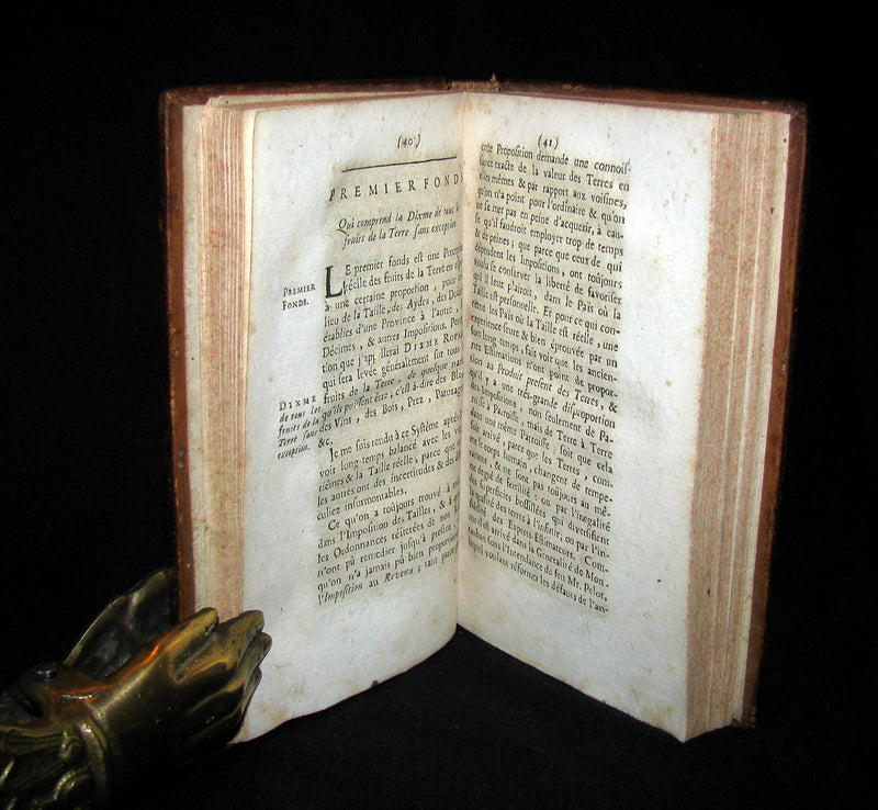 1708 Scarce French Book - Projet d'une Dixme Royale by VAUBAN - Essay for a General Tax