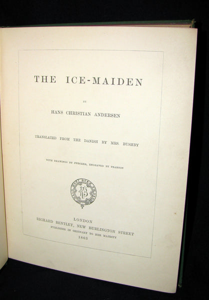 1863 Scarce Victorian Book -  The Ice-Maiden by Hans Christian Andersen illustrated by Zwecker