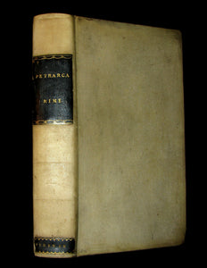 1822 Rare Italian Vellum Book - Petrarch - Le Rime de Francesco Petrarca