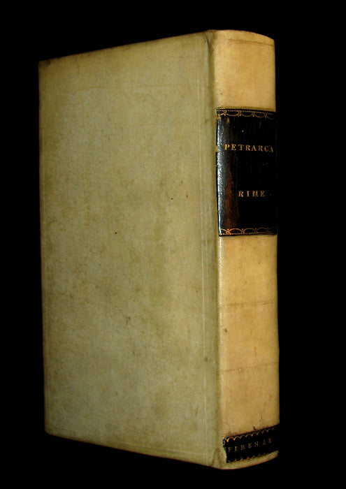 1822 Rare Italian Vellum Book - Petrarch - Le Rime de Francesco Petrarca