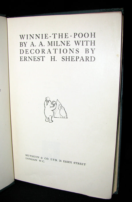 1926  First UK Edition - A. A. Milne & Ernest H. Shepard -  WINNIE-THE-POOH