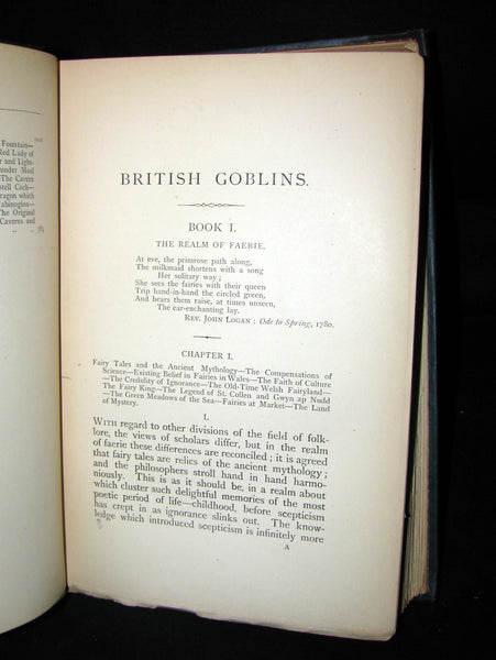 1880 Scarce Victorian Book - BRITISH GOBLINS: Welsh Folk-lore, Fairy Mythology.