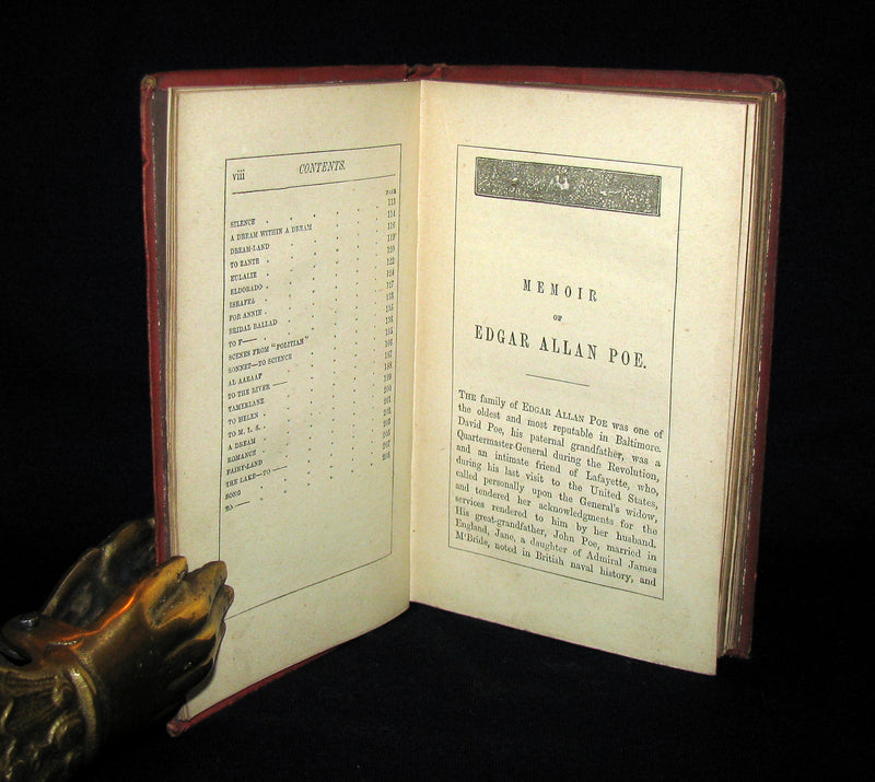 1873 Rare Victorian Book - The Poetical Works of Edgar Allan Poe. Edinburgh Illustrated.