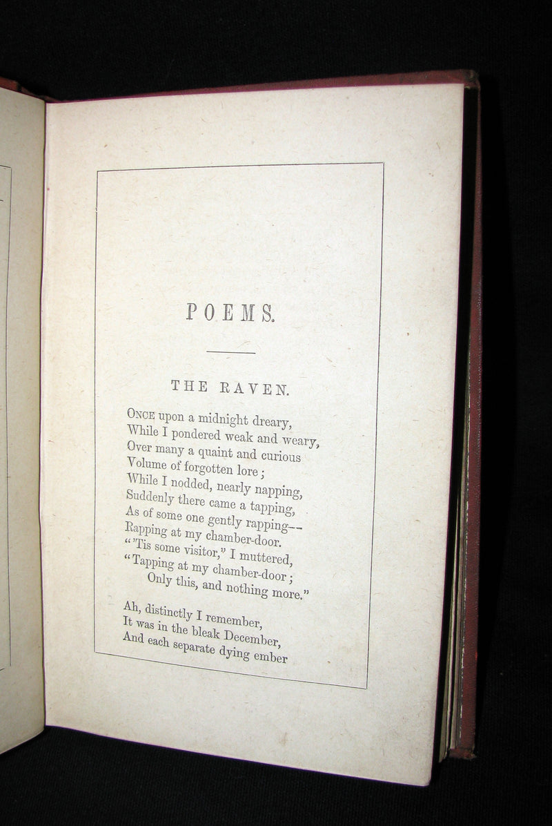 1873 Rare Victorian Book - The Poetical Works of Edgar Allan Poe. Edinburgh Illustrated.