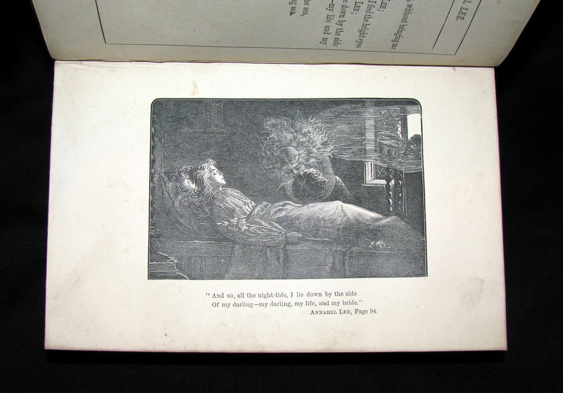1873 Rare Victorian Book - The Poetical Works of Edgar Allan Poe. Edinburgh Illustrated.