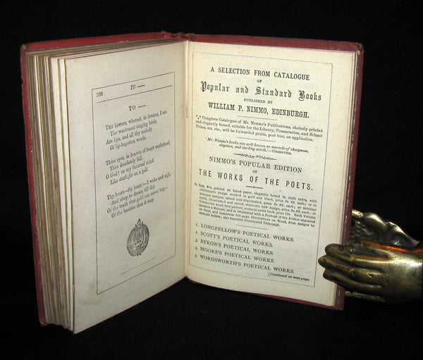 1873 Rare Victorian Book - The Poetical Works of Edgar Allan Poe. Edinburgh Illustrated.