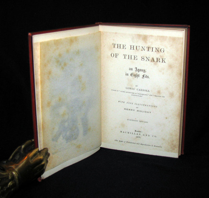 1876 Rare Victorian Book - The Hunting of the SNARK by Lewis Carroll.