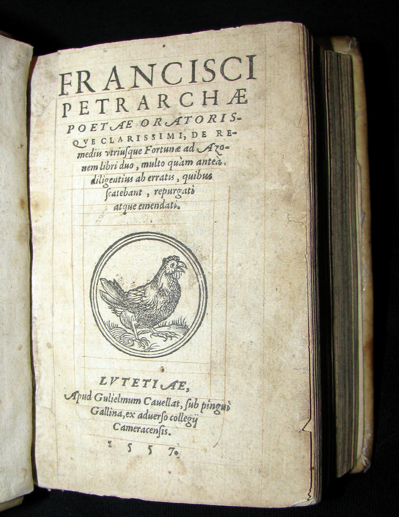1557 Scarce Book - Petrarch's Remedies for Fortune Fair and Foul (De remediis utriusque fortunae)