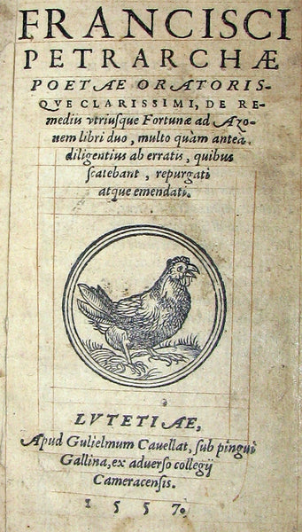 1557 Scarce Book - Petrarch's Remedies for Fortune Fair and Foul (De remediis utriusque fortunae)