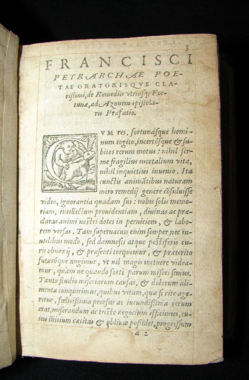 1557 Scarce Book - Petrarch's Remedies for Fortune Fair and Foul (De remediis utriusque fortunae)