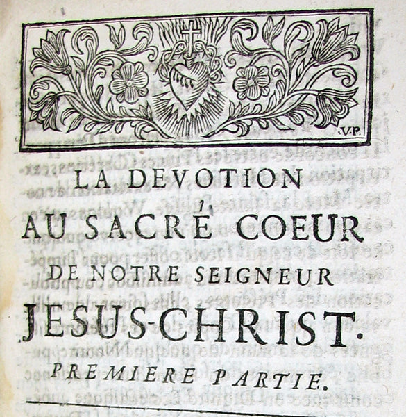 1725 Scarce French Book - The devotion to the Sacred Heart of Jesus by Father Croiset