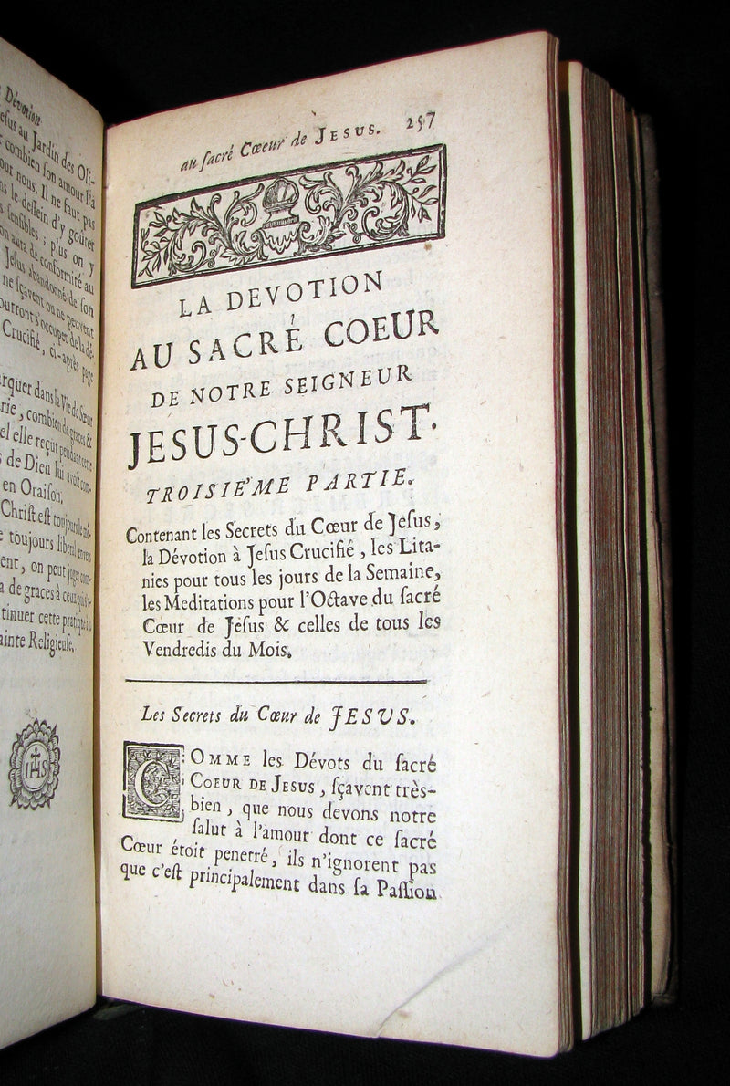 1725 Scarce French Book - The devotion to the Sacred Heart of Jesus by Father Croiset