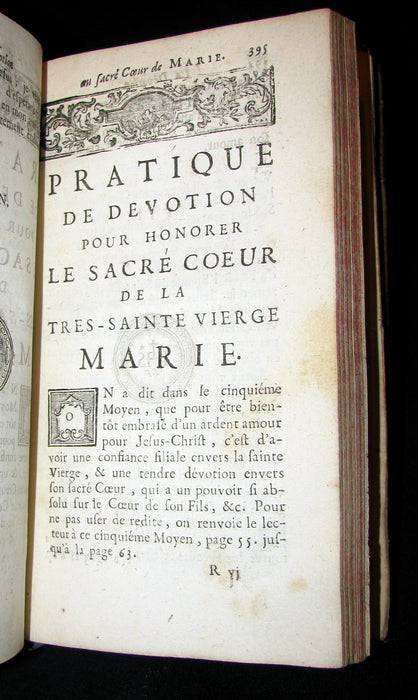 1725 Scarce French Book - The devotion to the Sacred Heart of Jesus by Father Croiset