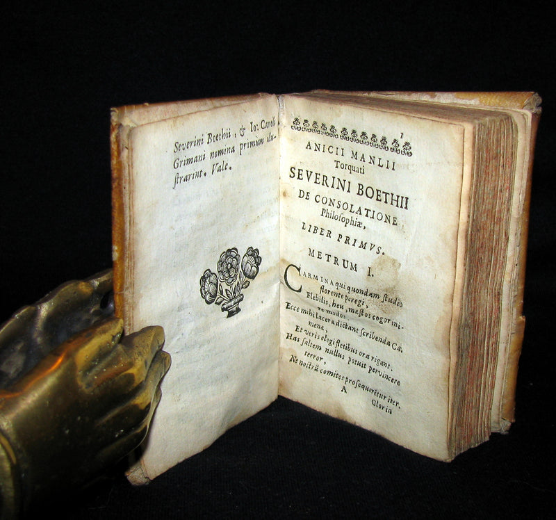 1694 Rare Latin Vellum Book -  The Consolation of Philosophy by Boethius