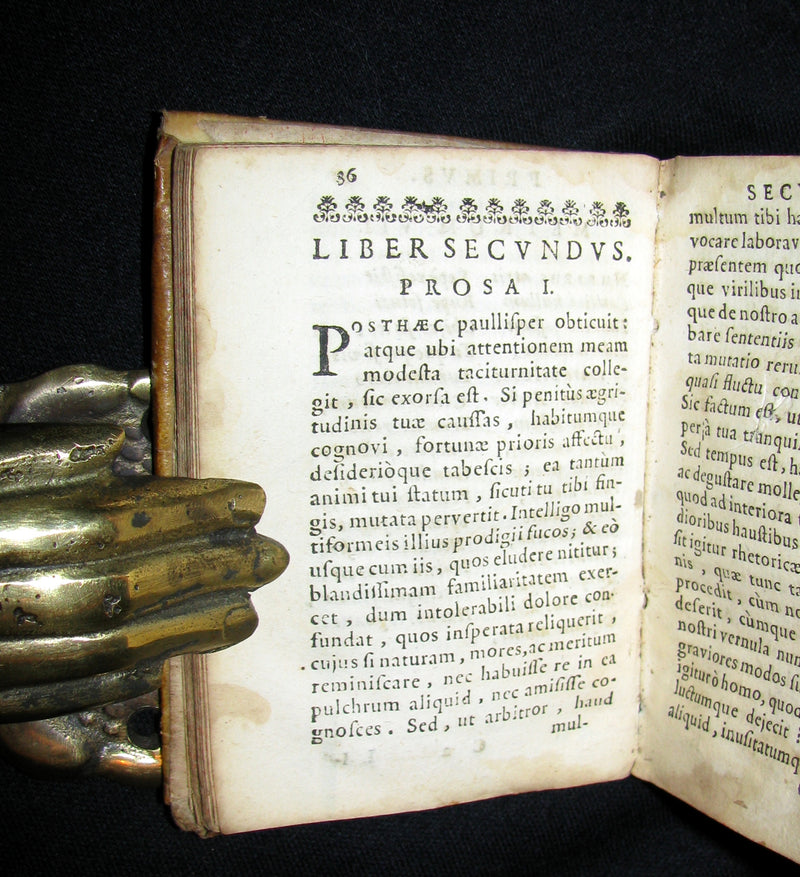 1694 Rare Latin Vellum Book -  The Consolation of Philosophy by Boethius