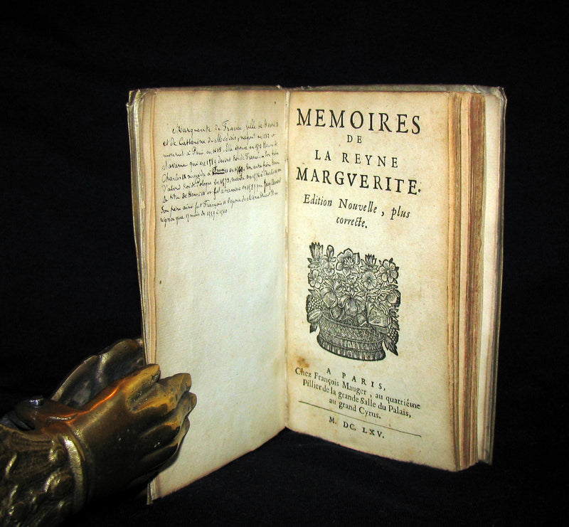 1665 Rare French Vellum Book - Memories of la Reine Margot (Queen Margot)